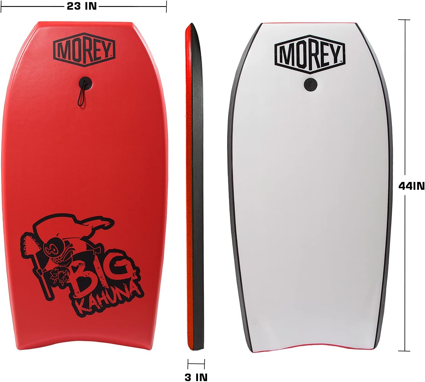 Morey Big Kahuna 45" Bodyboard with Coiled Leash, Red